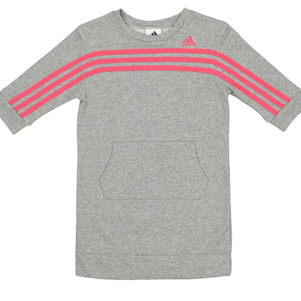 Adidas French Terry Girls Gray Dress - Picture 2 of 2